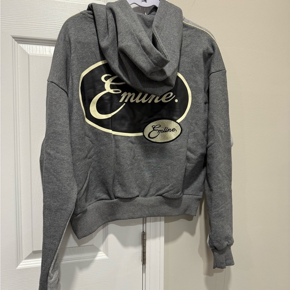 Gray EMILINE Hoodie with Black Lettering - Picture 2 of 9